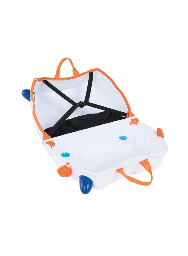 Trunki Skye Spaceship Ride-On Suitcase for Kids, Carry-On Cabin Luggage with Wheels, Tow Strap and Spacious Storage for Travel Adventures - Image 4