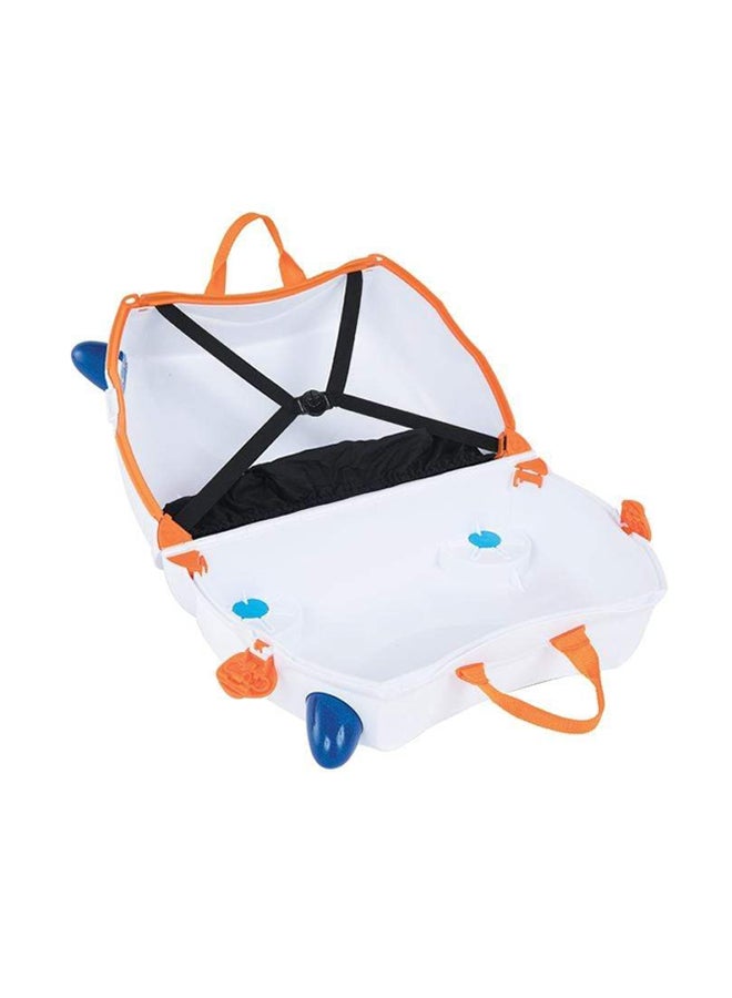 Trunki Skye Spaceship Ride-On Suitcase for Kids, Carry-On Cabin Luggage with Wheels, Tow Strap and Spacious Storage for Travel Adventures - Image 3