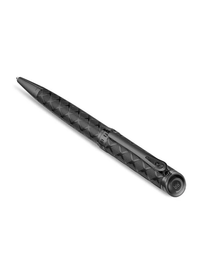 CERRUTI 1881 Mario Pen Ion Plated Black Diamond Pattern Signature Logo Sophisticated Writing