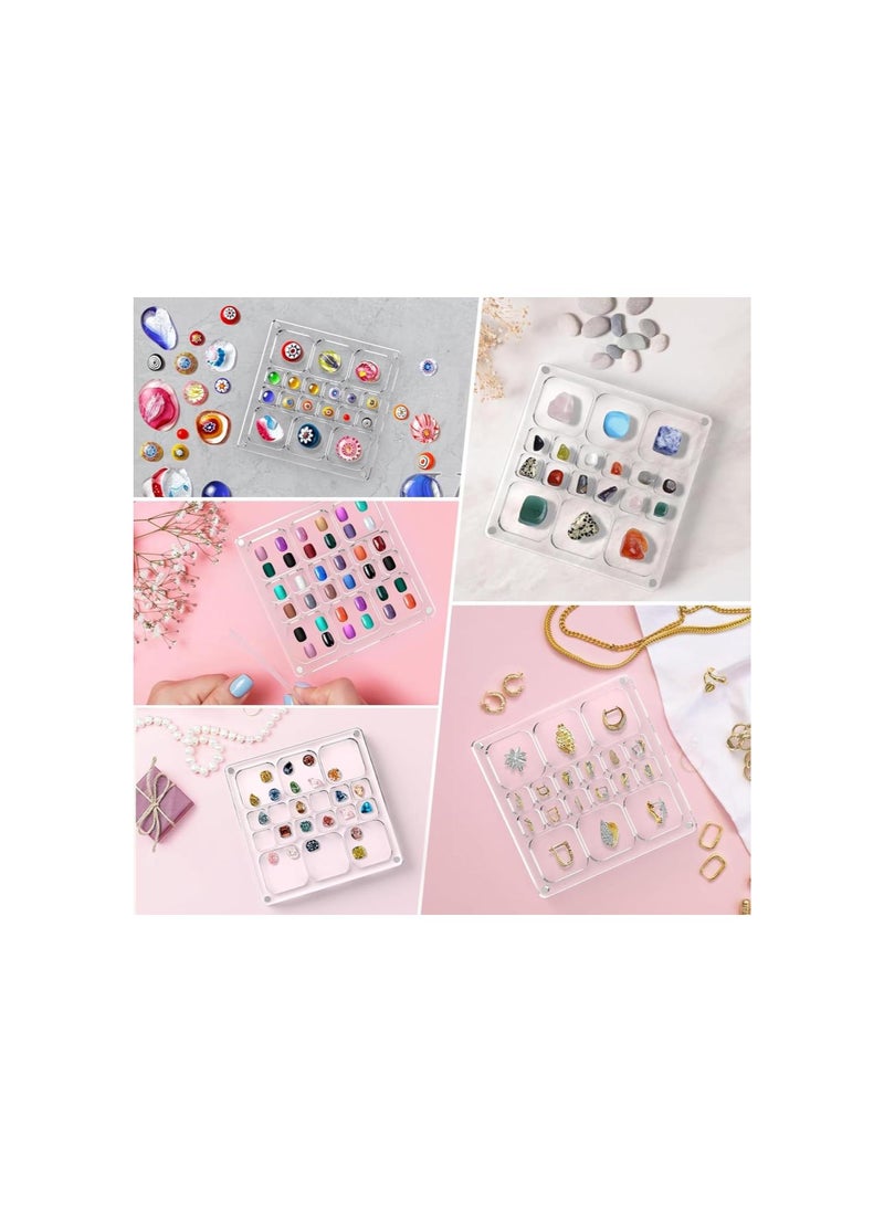 Acrylic Magnetic Seashell Display Box, Acrylic Display Grid Box, Clear Sea Shell Display Box, Decorative Box for Seashell Starfish Trinket (5.6in*5.6in)
