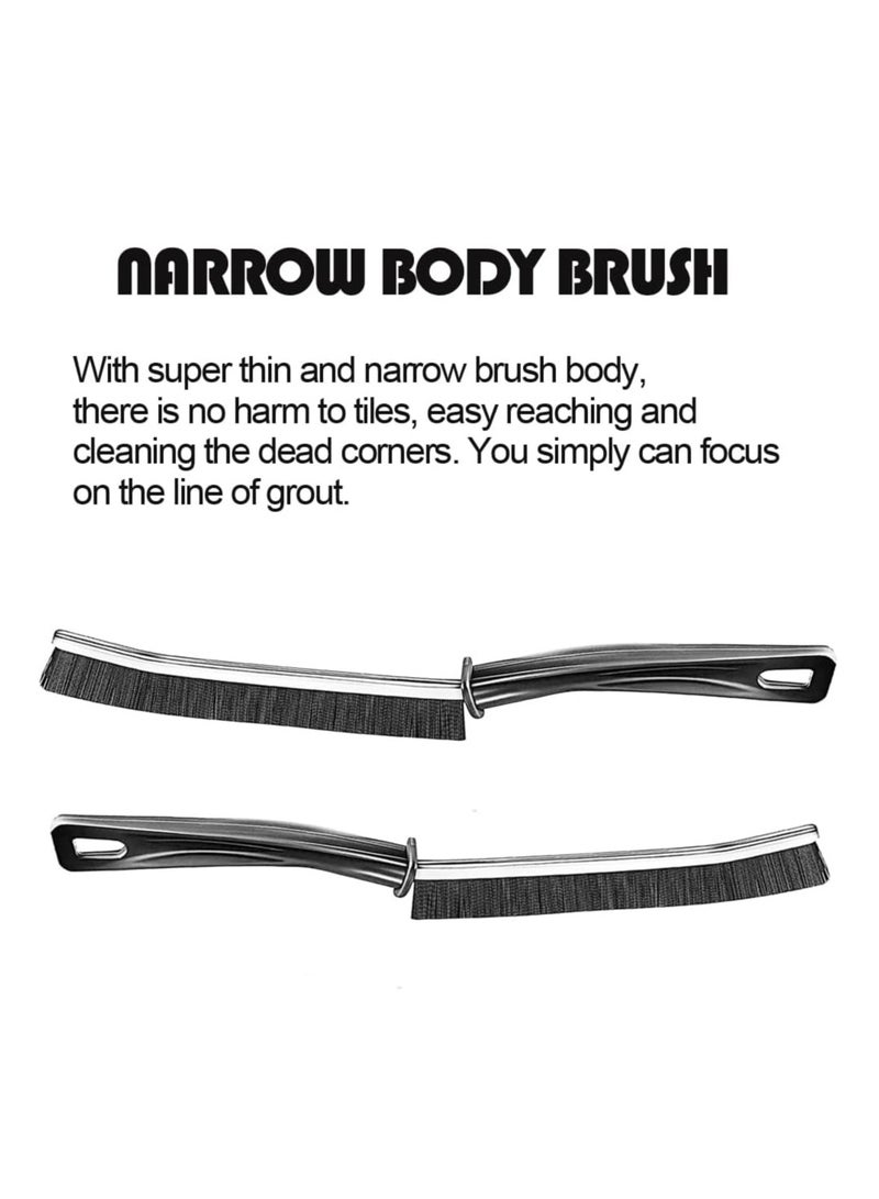 Loquat 4 Pcs Grout Cleaner Brush Gap Cleaning Brush with Hard Handle Scrub Deep Tile Joints for Shower, Bathtub, Kitchen - Image 5