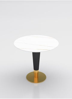 Taimi Artificial Marble Dining Table With Gold Black Base 60X60X75cm  - Image 3