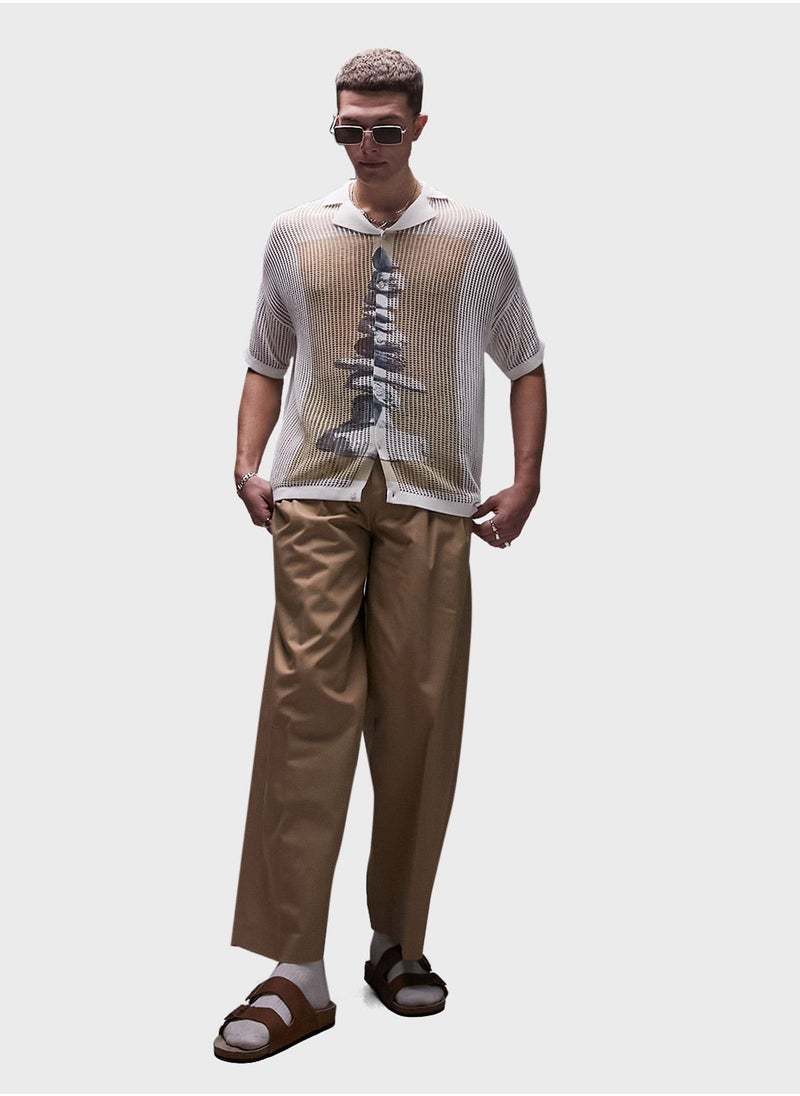 TOPMAN - Knitted Button Down Shirt - Image 1