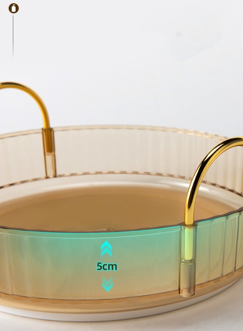 Beauenty Rotating Makeup Organiser, Acrylic Clear Vanity Countertop Organizer Cosmetics Organizer, Fits Cosmetics, Perfume, Skincare, Lipsticks (Amber, 1 Tier) - Image 3