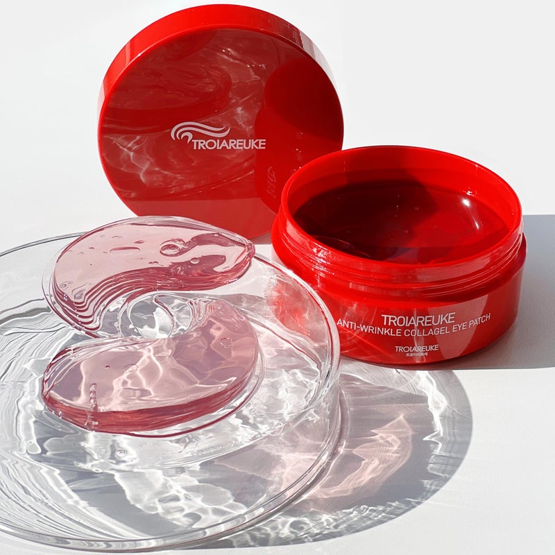 TROIAREUKE Anti-Wrinkle Collagel Eye Patch,Smooths eye,forehead,facial wrinkles,Reduces puffiness & Dark circles,Hydrogel Wrinkle patches,Elastic,adhesive formulation (60Count) - Image 1