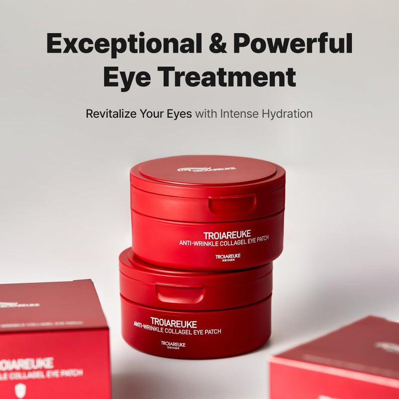 TROIAREUKE Anti-Wrinkle Collagel Eye Patch,Smooths eye,forehead,facial wrinkles,Reduces puffiness & Dark circles,Hydrogel Wrinkle patches,Elastic,adhesive formulation (60Count) - Image 4