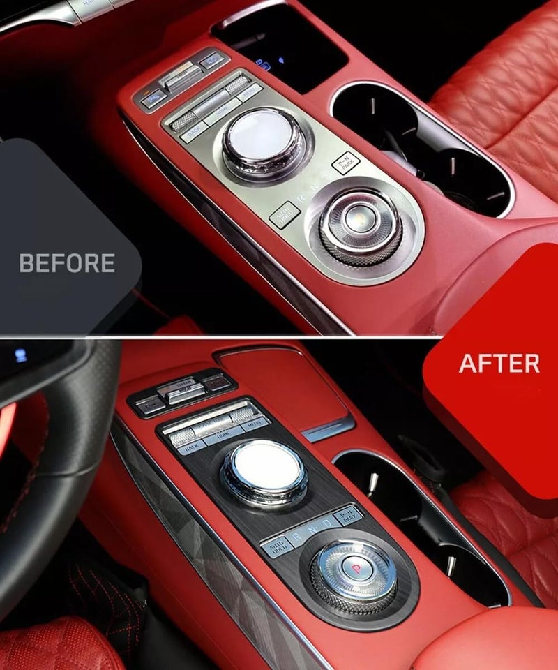 JUIVEEL ABS Central Gear Shift Panel Cover Center Control Cover Trim Car Interior Parts Compatible with Genesis GV70 2022-2024 Accessories (Matte Wood Grain Style) - Image 4