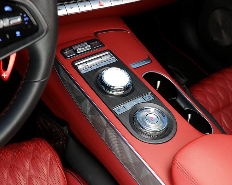 JUIVEEL ABS Central Gear Shift Panel Cover Center Control Cover Trim Car Interior Parts Compatible with Genesis GV70 2022-2024 Accessories (Matte Wood Grain Style) - Image 5