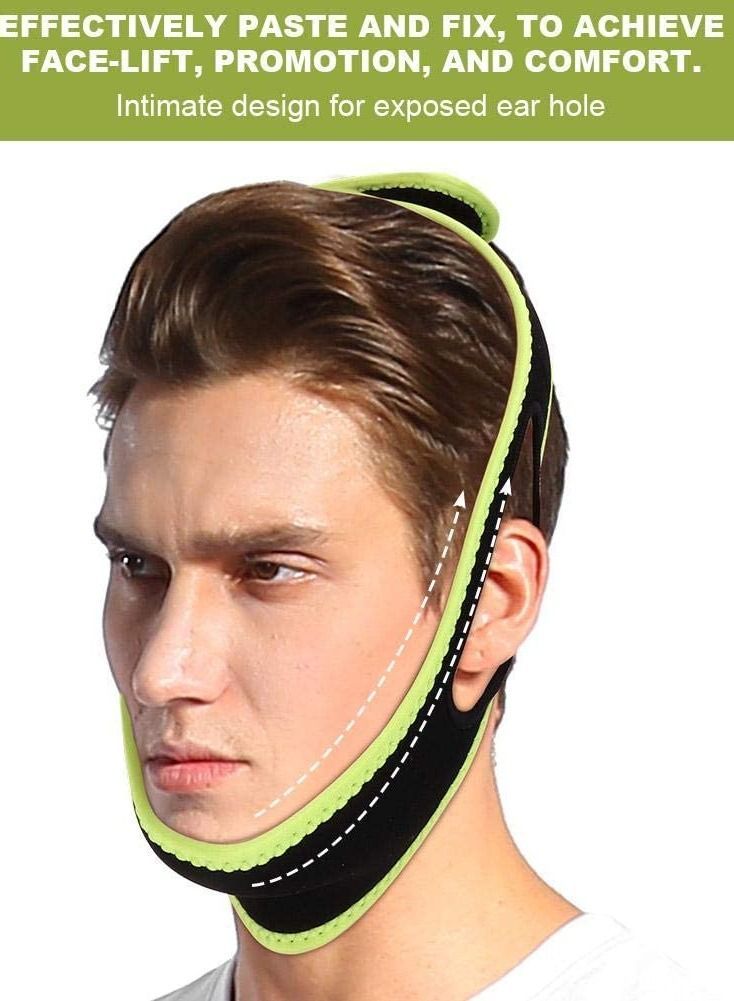 NIBEMINENT Facial Slimming Strap, Breathable Chin Lift Up, V Shaped Strap Double Reducer Face Band for Women Men Keep Young Eliminates Sagging - Image 2