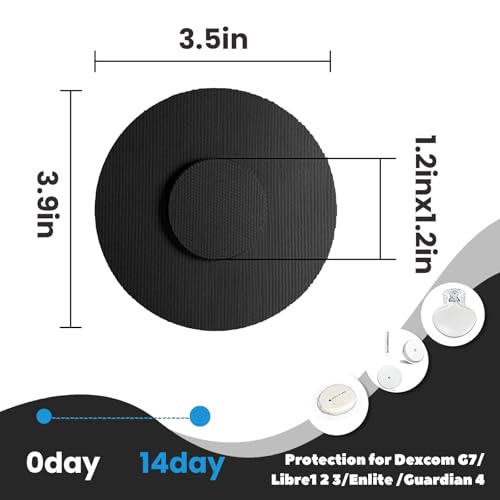 Nepia 30 Pcs Black CGM Sensor Patches Waterproof Adhesive for Dexcom G7Libre1 2 3Enlite 14 Days LongLasting Protection Sweatproof Sensor Covers with Comfortable Fit for Active Lifestyle - Image 5