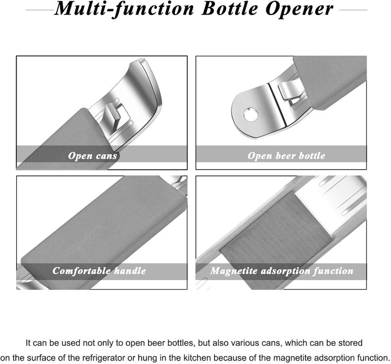HANCELANT 3 Pieces Magnetic Bottle Openers Can Opener Classic Beer Opener Stainless Steel Small Bottle Opener Can Tapper with Magnet for Camping and Traveling - Image 2