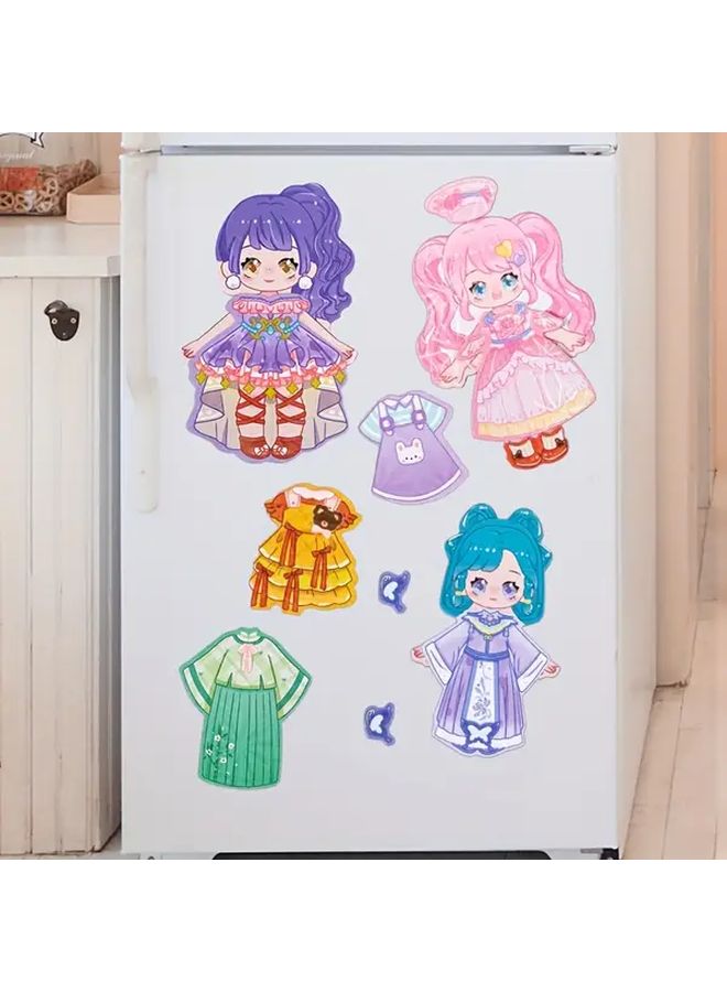 Pink Princess Dress Up Fridge Sticker Toy Preschool Education Thinking Game - Image 5