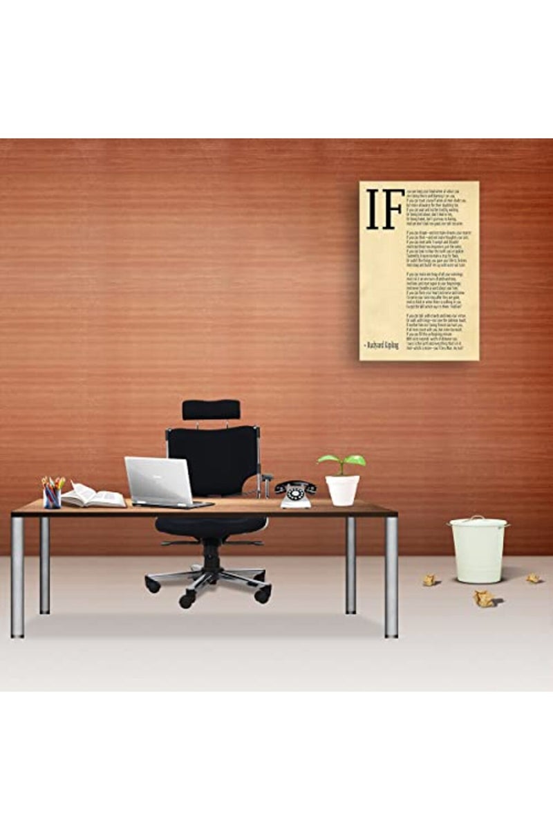 Busmko If Poem Framed Quotes Wall Art Picture Modern Canvas Motivational Posters Vintage Artwork For Bedroom Decor Poetry Gifts Framed (16x24 inch) - Image 3