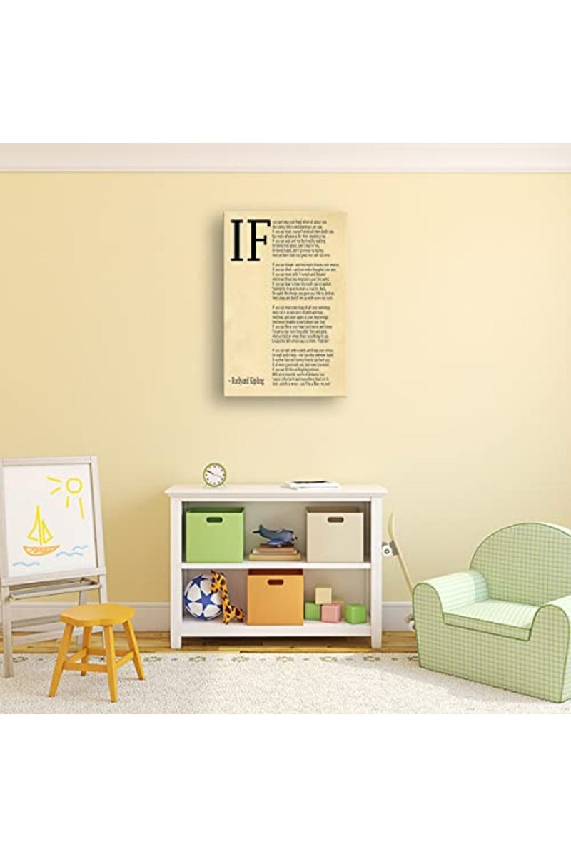 Busmko If Poem Framed Quotes Wall Art Picture Modern Canvas Motivational Posters Vintage Artwork For Bedroom Decor Poetry Gifts Framed (16x24 inch) - Image 5