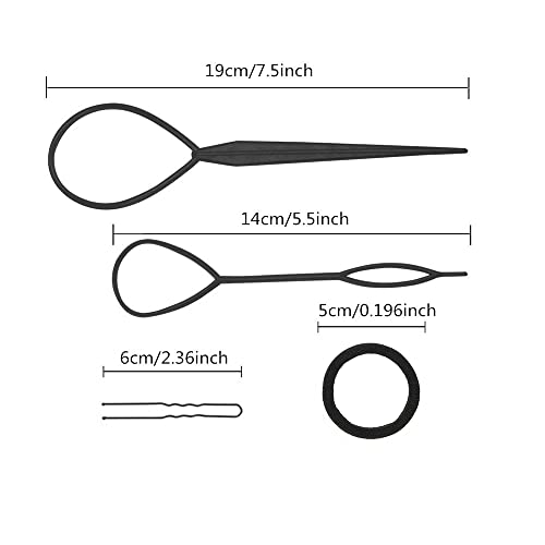 iFlyMars Hair Accessories Set - Foam Sponge Bun Shapers, Magic French Twist Clip, Snap Bun Makers, Elastic Bands, and Hair Pins (Brown) - Image 3