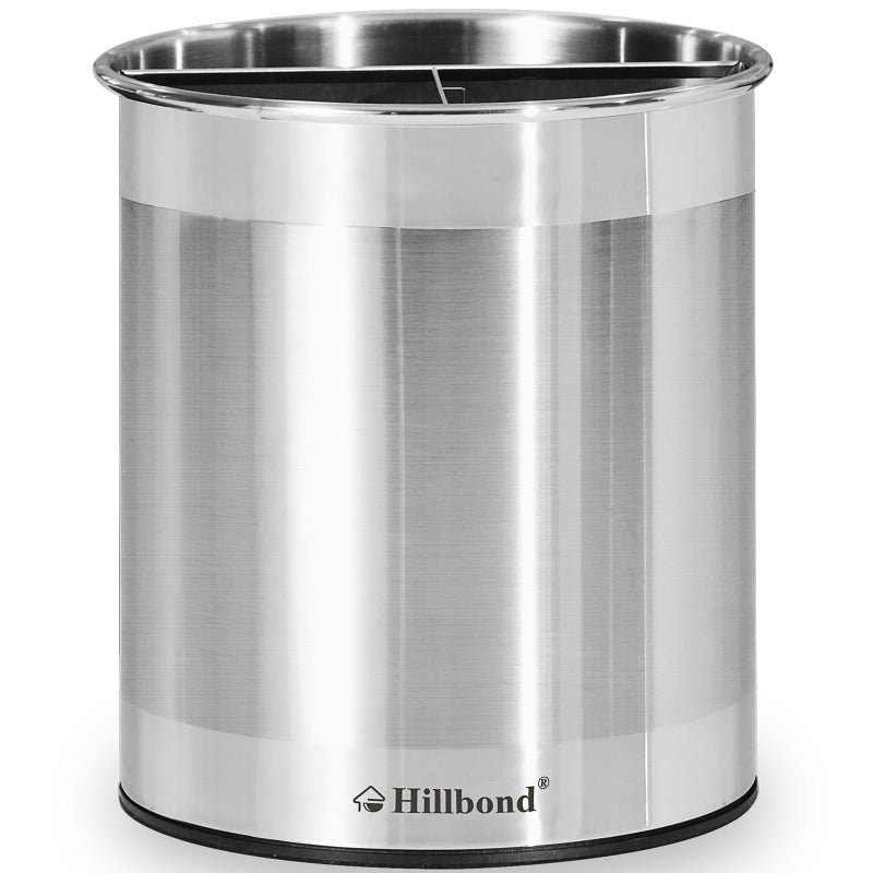 Hillbond Stainless Steel Utensil Holder for Kitchen Counter with Removable Divider 69x75 inch Metal Utensil Holder for Countertop 360 Rotating Spatula Crock for Cooking EXTRA LARGE