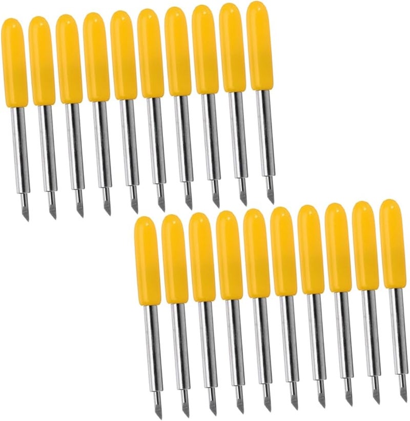 Yellow Tungsten Cutting Blades 50pcs Compatible for Vinyl Lettering Plotters and Computer Engraving Models - Image 1