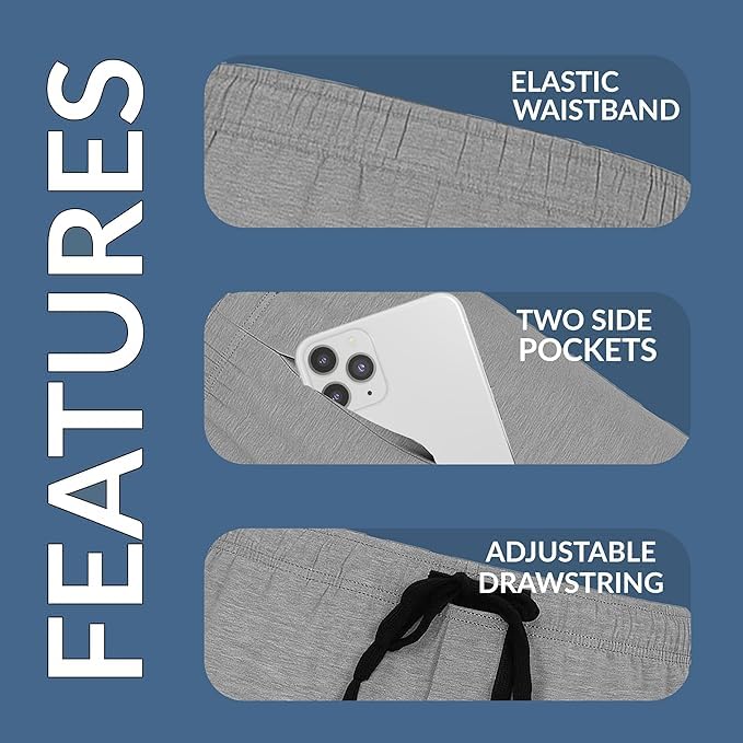 Hanes Men's 2-Pack Knit Short,Blue Depth/Active Grey Heather,Small - Image 3