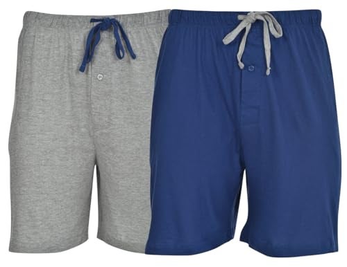 Hanes Men's 2-Pack Knit Short,Blue Depth/Active Grey Heather,Small - Image 1