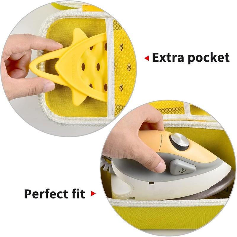 GWCASE Case Compatible with Newbealer/for Sunbeam Hot-2-Trot/for Oliso M3Pro M2 Mini Travel Iron for Sewing, Carrying Holder for Small Craft Quilting Irons with Steam& Silicone Rest (Box Only)- Yellow - Image 3