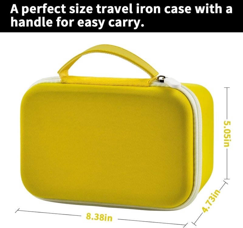 GWCASE Case Compatible with Newbealer/for Sunbeam Hot-2-Trot/for Oliso M3Pro M2 Mini Travel Iron for Sewing, Carrying Holder for Small Craft Quilting Irons with Steam& Silicone Rest (Box Only)- Yellow - Image 5