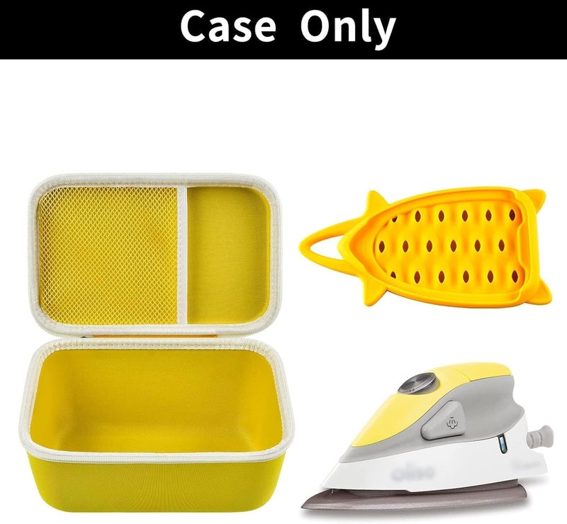 GWCASE Case Compatible with Newbealer/for Sunbeam Hot-2-Trot/for Oliso M3Pro M2 Mini Travel Iron for Sewing, Carrying Holder for Small Craft Quilting Irons with Steam& Silicone Rest (Box Only)- Yellow - Image 2