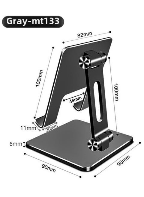 Tablet PC Stand Mobile Phone Stand Desktop Folding For Ipad Huawei Apple Support Source Wholesale-Color:Gray (mobile Phone)-aluminum Alloy Material