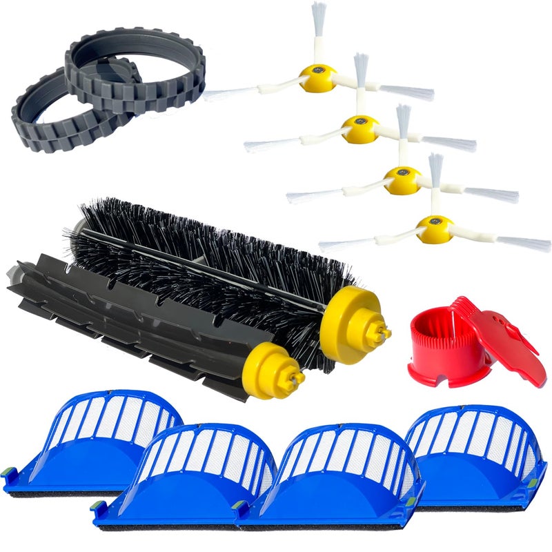 JoyBros Replacement Parts Accessories Compatible for iRobot Roomba All 600 Series: 670 671 675 677 690 692 694 650 665 Side Main Roller Brush Filter Wheel Tires - Image 1