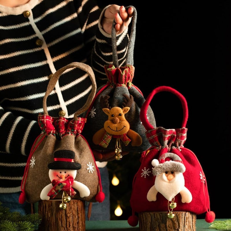 klarako Christmas Knitted Doll Gift Bags, Doll Bags with Drawstring, Christmas Doll Gift Bags (6PCS) - Image 5