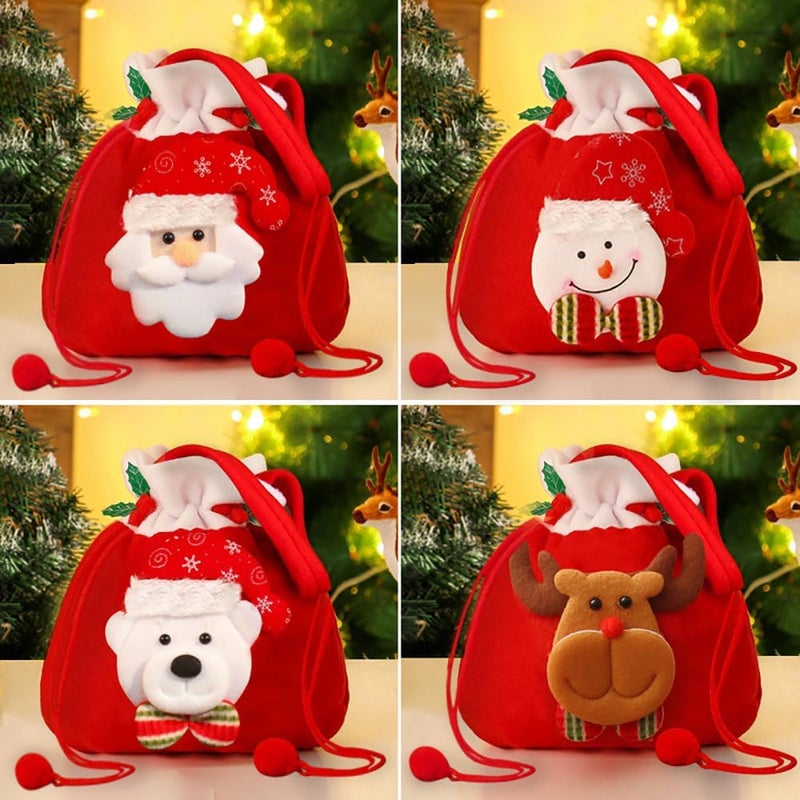 klarako Christmas Knitted Doll Gift Bags, Doll Bags with Drawstring, Christmas Doll Gift Bags (6PCS) - Image 4