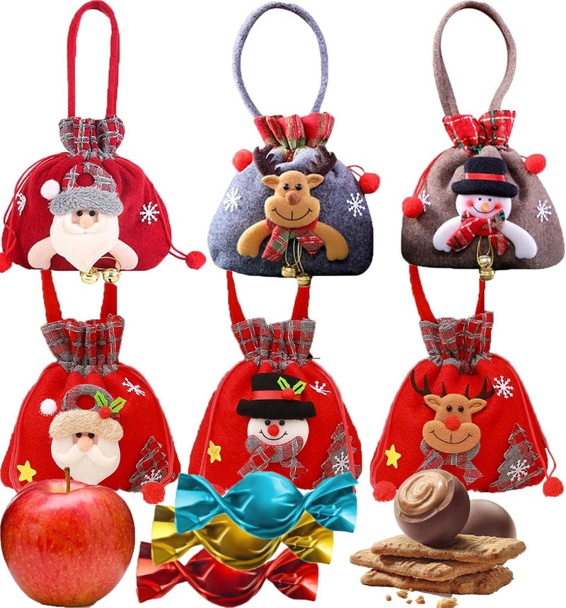 klarako Christmas Knitted Doll Gift Bags, Doll Bags with Drawstring, Christmas Doll Gift Bags (6PCS) - Image 1