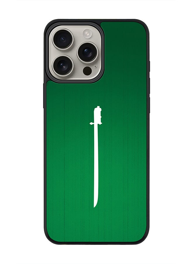 Stylizedd For iPhone 16 Pro Max Case [Compatible with MagSafe] Slim Magnetic cover Phone Case iPhone 16 Pro Max -Sword Of Saudi - Image 1