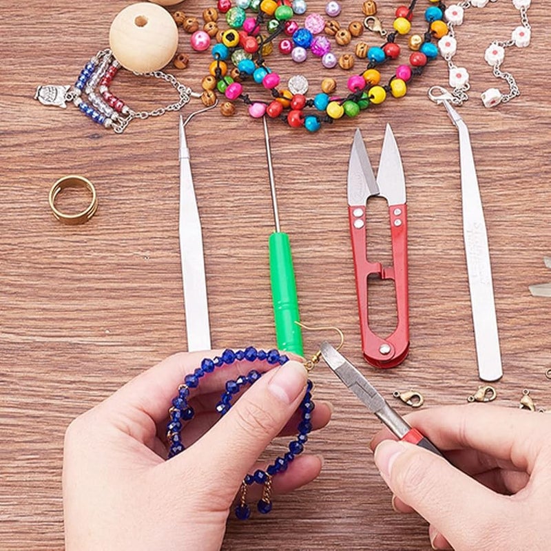 ChiweiJ مجموعة أدوات صنع المجوهرات DIY مع ملاقط الخرز ومواد التنسيق للمبتدئين - Image 3