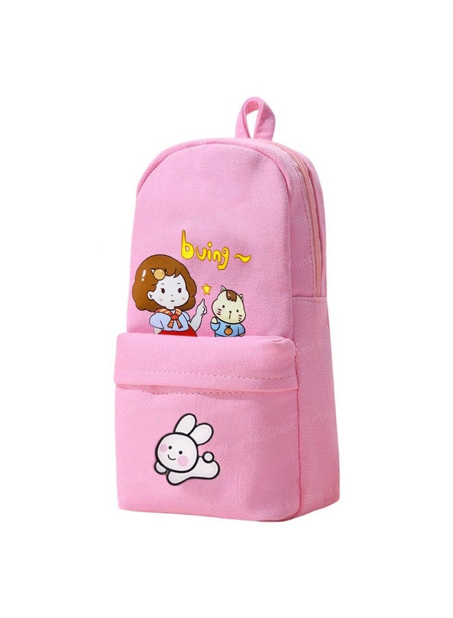 FunBlast Pencil Pouch for Girls - Kawaii Pencil Case, Large Capacity Hangable Pencil Case, Stylish Pencil Case, Cute Cartoon Pouch for Kids, Aesthetic Pouch for School & College Students (Pink) - Image 1