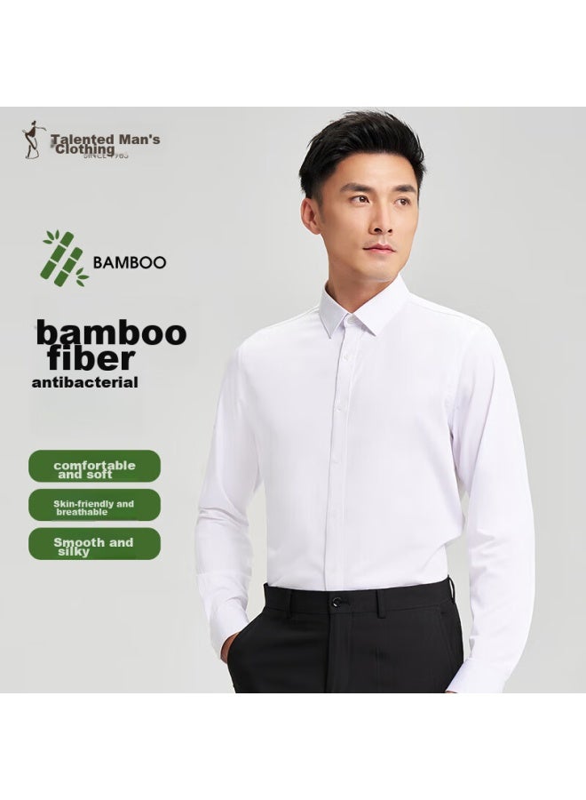 TRIES Caizi Men's Long-sleeve Shirt, Spring And Autumn Versatile, Elastic Business Solid Color Casual Shirt, Men's Top - Image 1