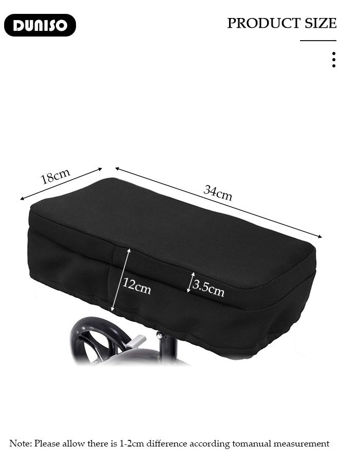 DUNISO Comfort Knee Scooter Pad Cover with Memory Foam Cushion, Universal Fit for Most Knee Rollers, Knee Walker Cushion Reduces Pain and Fatigue in Hip, Knee and Leg During Recovery  - Image 2