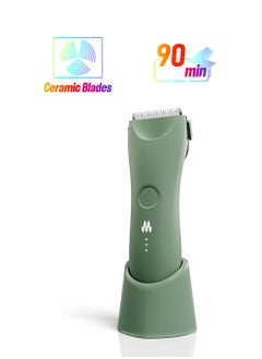 Meridian The Trimmer Plus  - Body Hair Manscaping Trimmer, Adjustable Guard, USB C Charging, Flash Light, Travel Lock, Charging Dock, Bikini Trimmer, Mens Body Hair Trimmer Sage  - Image 1