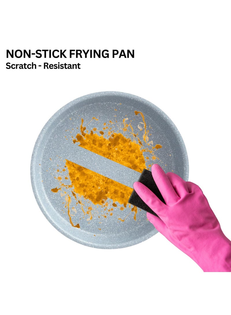 دورش مقلاة دائرية غير لاصقة بتصميم دنماركي - طلاء سيراميك، خالية من مادة PTFE، تم اختبارها من قبل TUV، آمنة للاستخدام في الفرن، مصنوعة من الألومنيوم عالي الجودة، مقاومة للخدش، سهلة التنظيف، متينة، صديقة للبيئة، خالية من PFOA، مقاومة للحرارة (40 سم) - Image 4