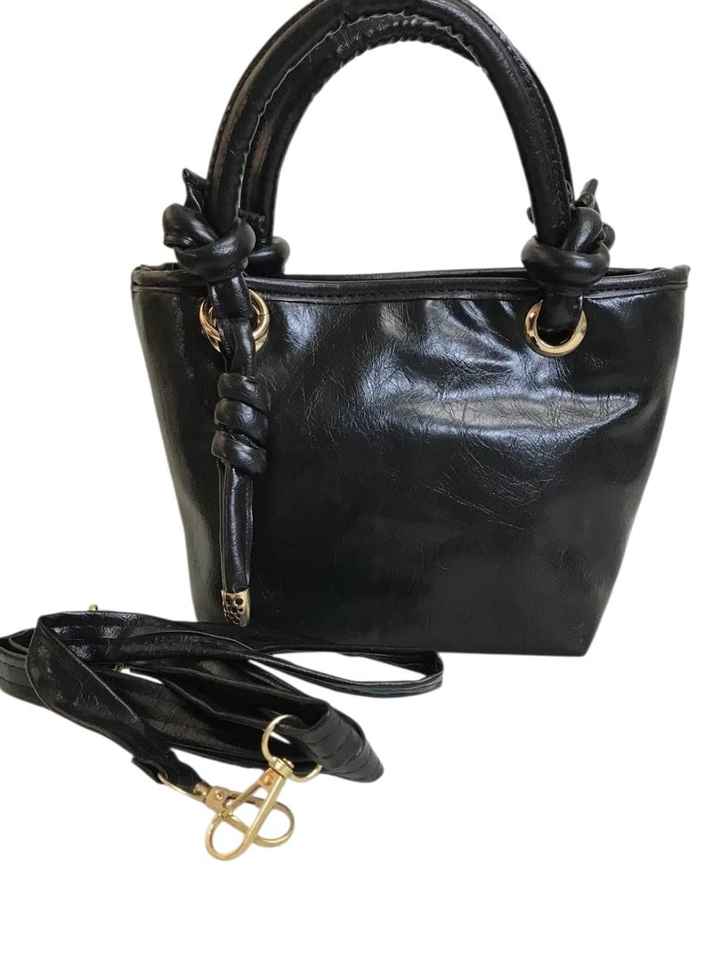 Classic Women’s Small Glossy Leather Crossbody Bag – Elegant & Stylish - Image 1