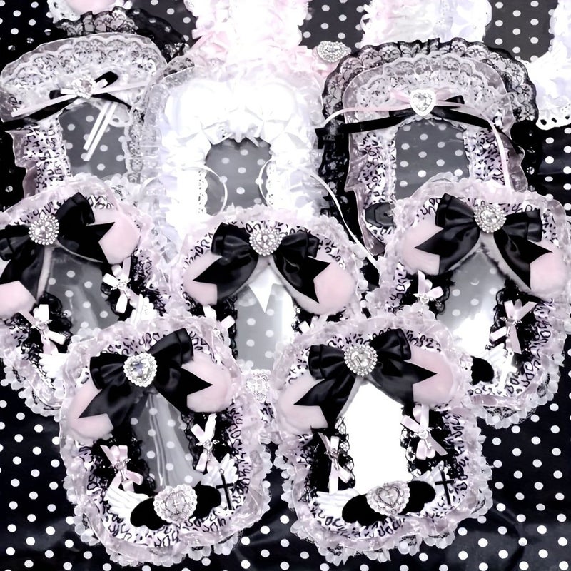 Pink Black Handmade Card Storage Clip Star Photo Display Ornaments Plush Backpack Pendants - Image 2