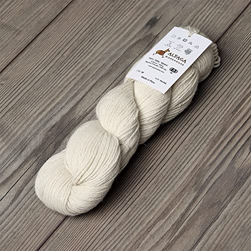 Alpaca Warehouse 100% Baby Alpaca Yarn Wool Bare Yarn Wool Undyed Hank DK Weight - Heavenly Soft and Perfect for Knitting and Crocheting (Ivory, DK) - Image 3