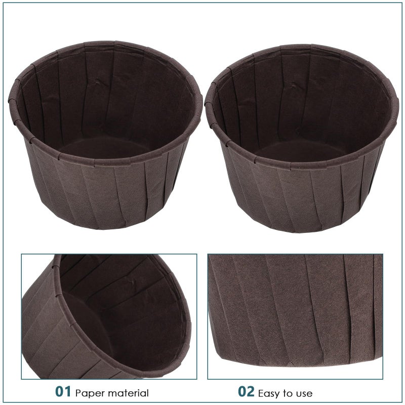 Brown Paper Cupcake Liners 50pcs Baking Cups For Muffins And Home Baking - Image 4