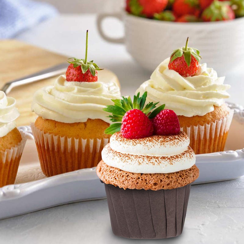 Brown Paper Cupcake Liners 50pcs Baking Cups For Muffins And Home Baking - Image 5