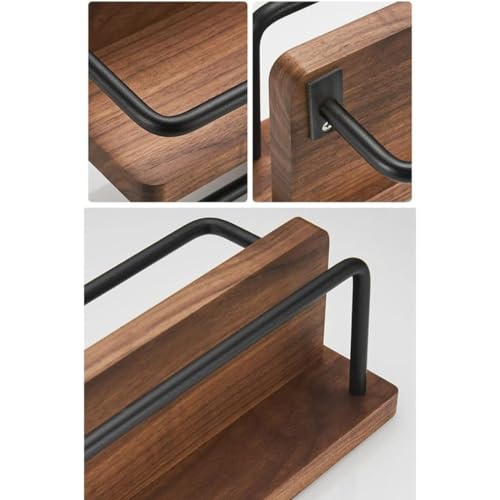 Crysellewoods Towel Rack, Wooden Holder with Extra Space for Bathroom and Kitchen washbasin, Wall-Mounted Organizer Shelves, Accessories Bar Towel Hanger (Double Rod, 60Cm) - Image 4