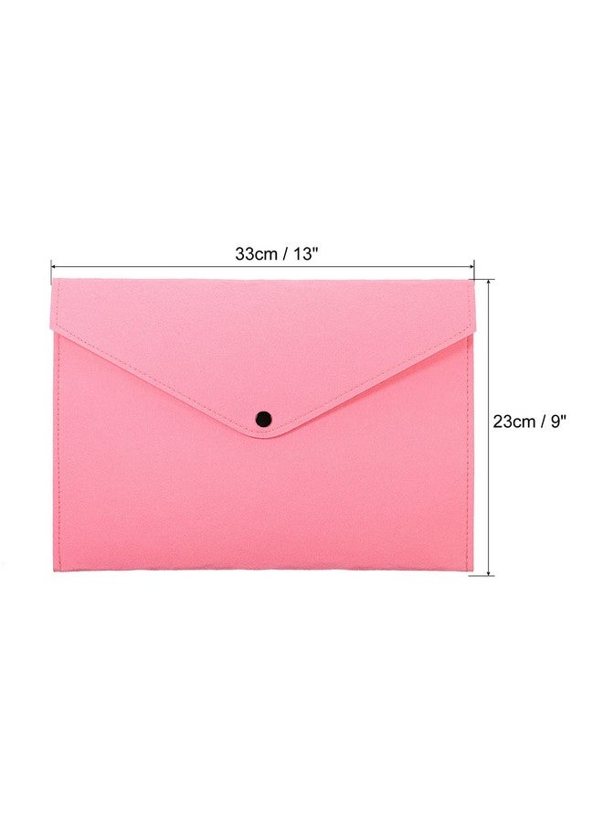 PATIKIL File Bag Felt Folder 2 Pack A4 Envelope Document Storage Pouch Organizer For Office Business Pink  - Image 2