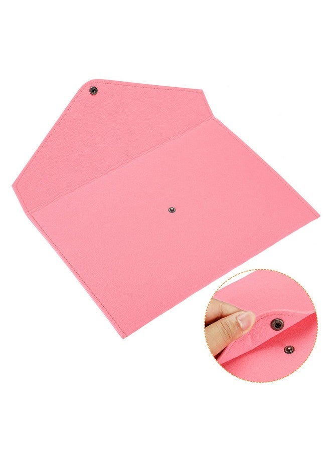 PATIKIL File Bag Felt Folder 2 Pack A4 Envelope Document Storage Pouch Organizer For Office Business Pink  - Image 4