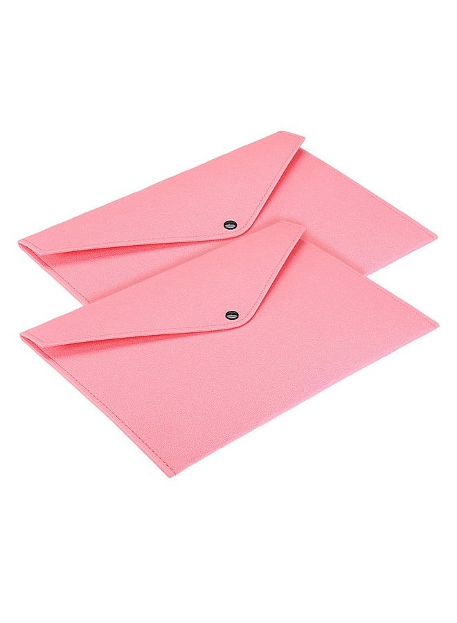 PATIKIL File Bag Felt Folder 2 Pack A4 Envelope Document Storage Pouch Organizer For Office Business Pink  - Image 1