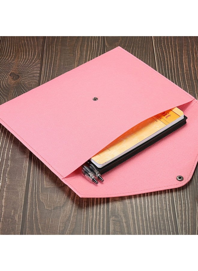 PATIKIL File Bag Felt Folder 2 Pack A4 Envelope Document Storage Pouch Organizer For Office Business Pink  - Image 5