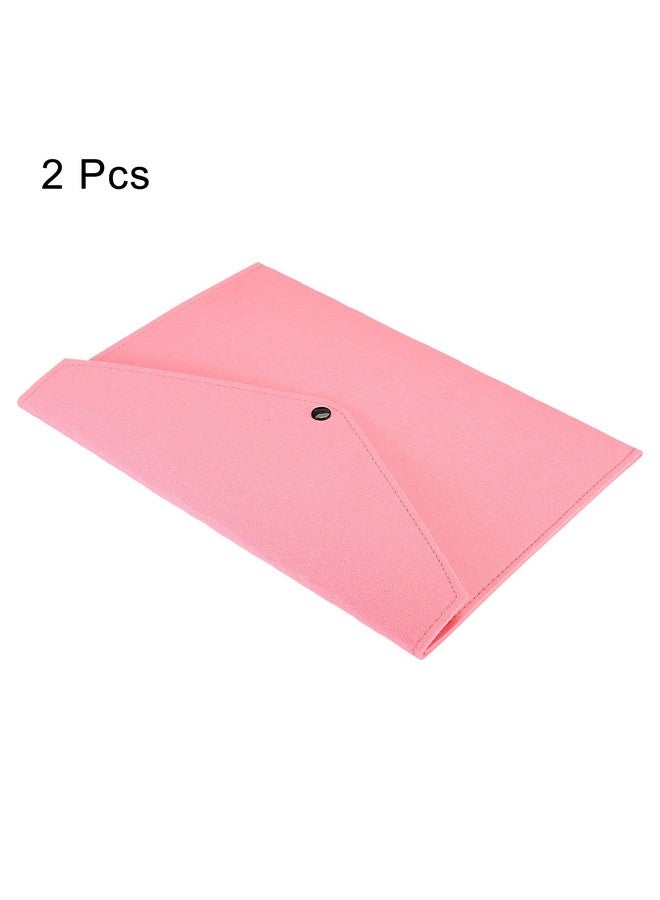PATIKIL File Bag Felt Folder 2 Pack A4 Envelope Document Storage Pouch Organizer For Office Business Pink  - Image 3