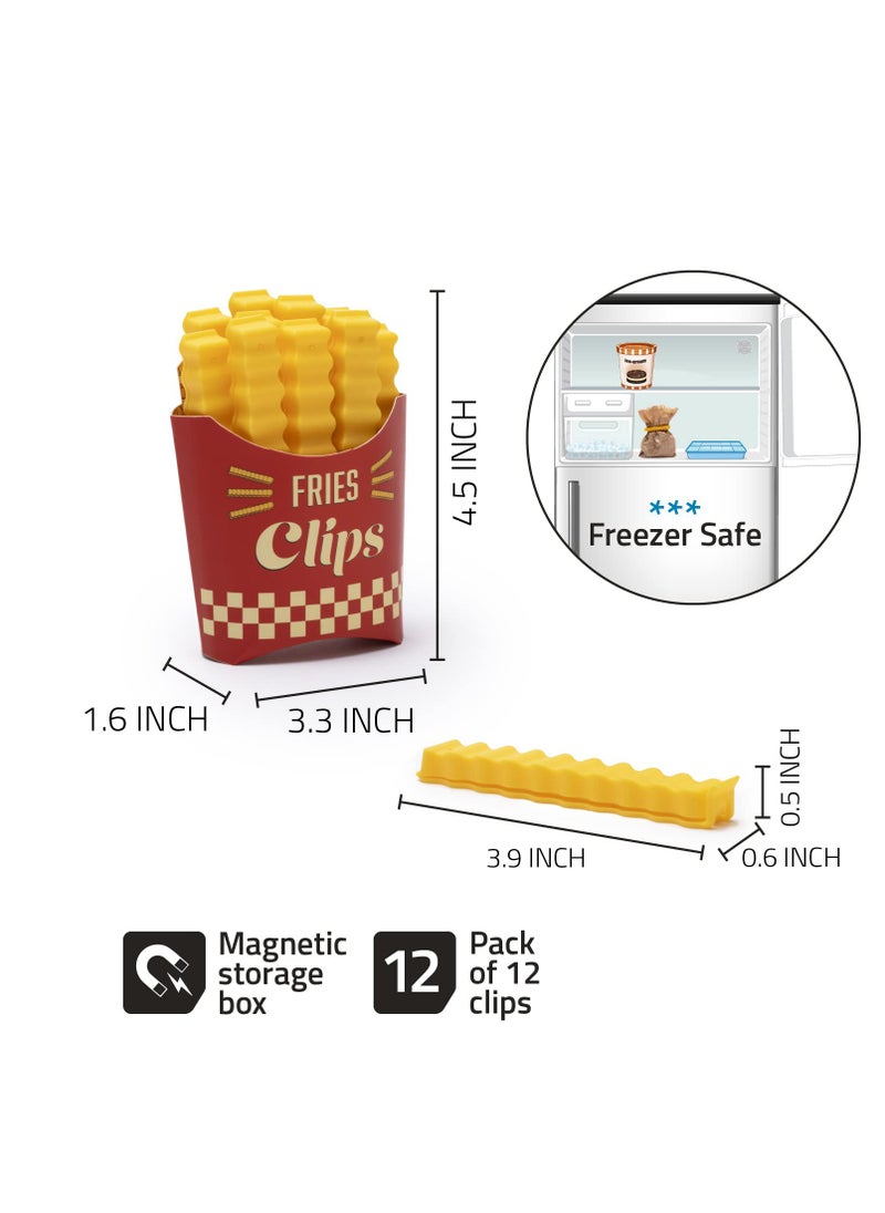SYOSI - Fun Fries Magnetic Clips Fries Clips 24 Cute French Fries Shaped Bag Clips | Cute and Practical Kitchen Accessory  for Seal Opened Food Packages  Keep Food Fresh and Organized  Idea Gift - Image 1